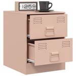 vidaXL Table de chevet rose 34 5x39x44 cm acier