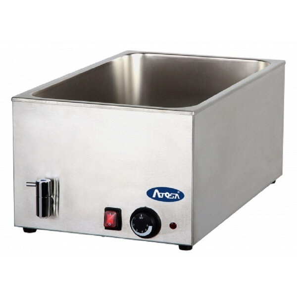 Bain marie gn 1/1 - robinet de vidange - atosa -  - inox336 x583x244mm