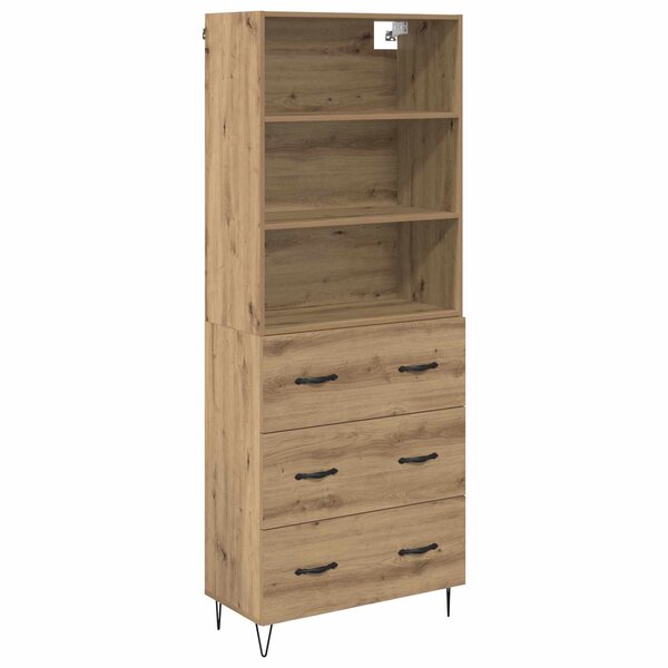 vidaXL Haut Armoire avec tiroir Chêne artisanal 69 5 x 34 x 180 cm