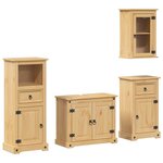 vidaXL Ensemble de meubles salle de bain 4 Pièces Corona bois pin massif