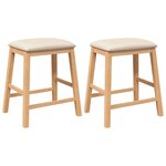 vidaXL chaises de bar avec coussins 2 Pièces bois massif d'hévéa