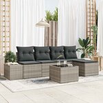 vidaXL Ensemble de canapé de jardin avec coussin 6 Pièces Gris clair