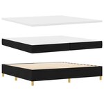 vidaXL Lit à Ressorts avec matelas Noir 200 x 200 cm tissu