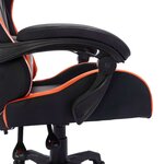 vidaXL Fauteuil de jeux vidéo avec LED RVB Orange et noir Similicuir
