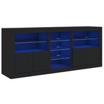 vidaXL Buffet avec lumières LED noir 162x37x67 cm