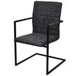 vidaXL Chaises à manger cantilever lot de 6 noir similicuir