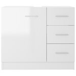 vidaXL Armoire d'évier Blanc brillant 63x30x54 cm Bois d'ingénierie