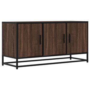 vidaXL Meuble TV chêne marron 100x35x50 cm bois d'ingénierie et métal