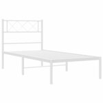 vidaXL Cadre de lit métal sans matelas et tête de lit blanc 100x200 cm