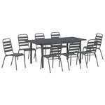vidaXL Ensemble de salle à manger pour jardin 9 Pièces Anthracite