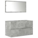 vidaXL Ensemble de meubles de salle de bain 3 Pièces gris béton