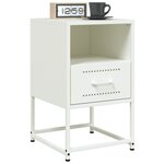 vidaXL Table de chevet blanc 36x39x60 5 cm acier