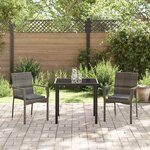 vidaXL Ensemble de salle à manger pour jardin 3 Pièces Gris Poly rotin
