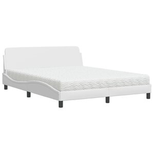 vidaXL Lit avec matelas blanc 160x200 cm similicuir