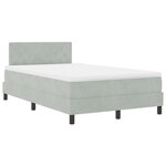 vidaXL Lit à ressorts avec matelas & lumière LED gris clair 120x190 cm en velours
