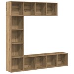 vidaXL Bibliothèques 3 Pièces chêne artisanal bois d'ingénierie