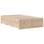 vidaXL Cadre de lit sans matelas avec tiroirs 135x190 cm bois de pin