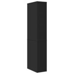 vidaXL Armoire de salle de bain étroite avec roulettes noir