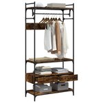 VidaXL Armoire à tiroirs chêne fumé 89x39x184 5 cm bois d'ingénierie