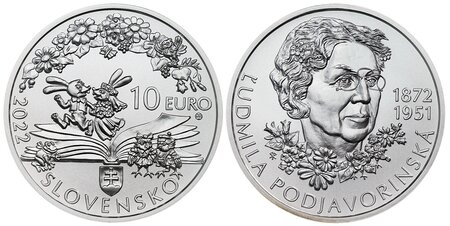 Pièce de monnaie 10 euro slovaquie 2022 argent bu – ľudmila podjavorinská