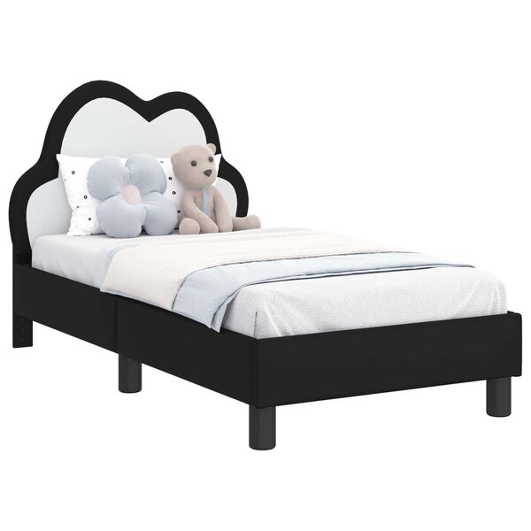 vidaXL Cadre de lit pour tout-petit avec tête de lit Noir 70 x 140 cm