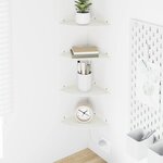 vidaXL Étagère flottante avec étagère 4 Pièces Blanc 18 x 18 x 2 cm