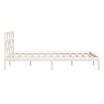 vidaXL Cadre de lit Blanc 135x190 cm Double Bois massif