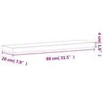 vidaXL Étagère murale 80x20x4 cm bois massif de hêtre
