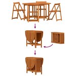 vidaXL Ensemble de jardin en bois d'acacia 5 pièces - Pliable