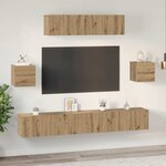 vidaXL Ensemble meuble TV 7 Pièces chêne artisanal 80 x 30 x 30 cm