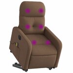 vidaXL Fauteuil inclinable de massage électrique Marron Tissu
