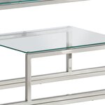 vidaXL Table console argenté acier inoxydable et verre trempé