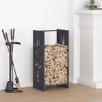 vidaXL Portant de bois chauffage anthracite 40x30x80 cm