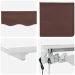 vidaXL Auvent Rétractable Marron 250x200 cm tissu