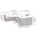 vidaXL Salon de jardin avec coussins 9 Pièces beige résine tressée
