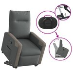 vidaXL Fauteuil inclinable Gris foncé Tissu