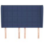 vidaXL Tête de lit avec oreilles Bleu 147x23x118/128 cm Tissu
