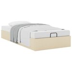 vidaXL Cadre de lit ottoman sans matelas crème 90x200 cm tissu