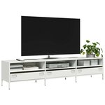 vidaXL Meuble TV blanc 202x39x43 5 cm acier laminé à froid
