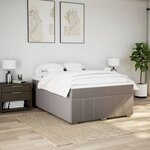 vidaXL Sommier à lattes de lit avec matelas Taupe 140x190 cm Tissu