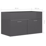 vidaXL Armoire d'évier avec lavabo intégré Gris brillant Aggloméré