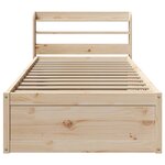 vidaXL Cadre de lit avec tête de lit 75x190 cm bois de pin massif