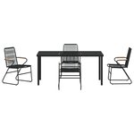 vidaXL Ensemble de 5 chaises de jardin Noir Rattan PVC