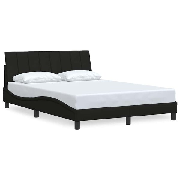 vidaXL Cadre de lit sans matelas Hanko noir 140x190 cm tissu