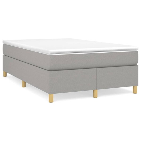 vidaXL Sommier à lattes de lit avec matelas Gris clair 120x200cm Tissu