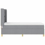 vidaXL Lit à ressorts avec bandes LED Gris clair 90 x 200 cm tissu