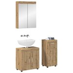 vidaXL Ensemble de mobilier de salle de bain TULUM Chêne artisanal
