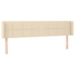 vidaXL Tête de lit avec oreilles Crème 163x16x78/88 cm Tissu
