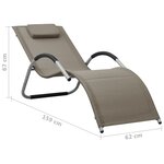 vidaXL Chaises longues textilène lot de 2 taupe et gris