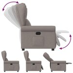vidaXL Fauteuil inclinable Taupe Tissu